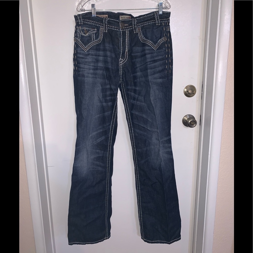 Dark Wash Jeans with Pocket Design